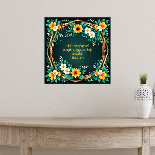 Green and Floral Wreath Customisable Poster