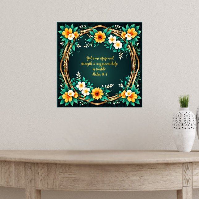 Green and Floral Wreath Customisable Poster (Creator Uploaded)