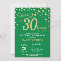 Green and Gold 30th Birthday Diamond