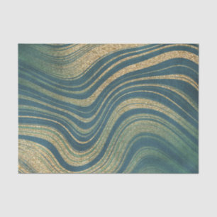 Green and Gold agate/marble Tissue Paper