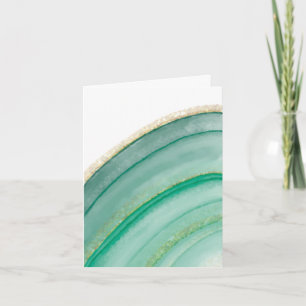 Green And Gold Agate Notecards