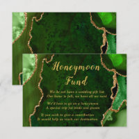 Green and Gold Agate Wedding Honeymoon Fund
