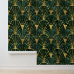 Green and Gold Art Deco Geometrics Wallpaper<br><div class="desc">This design may be personalised by choosing the Edit Design option. You may also transfer onto other items. Contact me at colorflowcreations@gmail.com or use the chat option at the top of the page if you wish to have this design on another product or need assistance with this design. I am...</div>