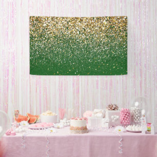 Green and Gold Backdrop Birthday Backdrop Gold Banner