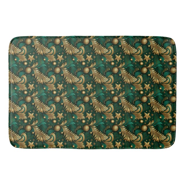 Green and Gold Bath Mat (Front)