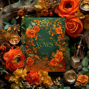 Green and Gold Celtic His Vows Wedding Card