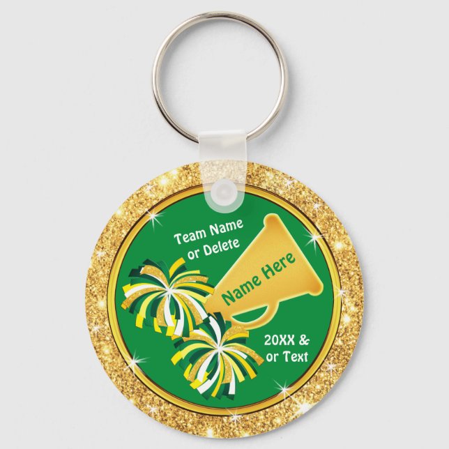 Green and Gold, Cheer Goodie Bag Stuffers, Cheer  Key Ring (Front)