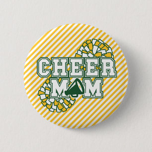 Green and Gold Cheer Mum 6 Cm Round Badge