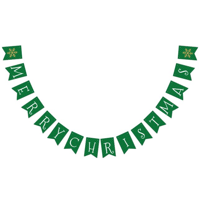 Green and Gold Christmas  Bunting (All)
