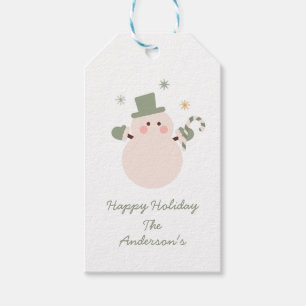 Green And Gold Christmas Holiday Party Gift Tags