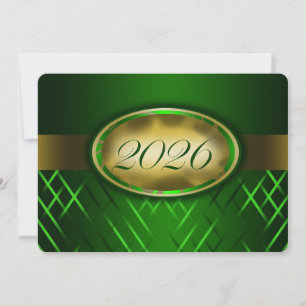 Green and Gold Class of 2026 Invitation