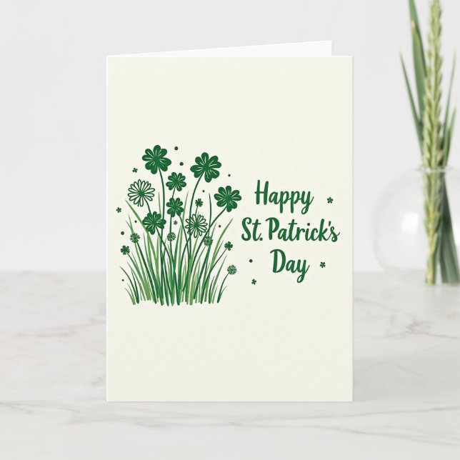 Green And Gold Clover Card (Front)