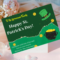 Green and Gold Coins Lines St Patrick's Day Card