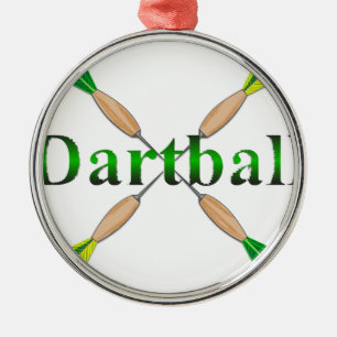 Green and Gold Dartball Darts Metal Tree Decoration