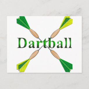 Green and Gold Dartball Darts Postcard