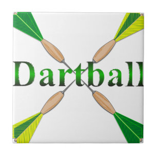 Green and Gold Dartball Darts Tile
