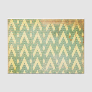 Green and Gold Distressed Art Deco Tissue Paper