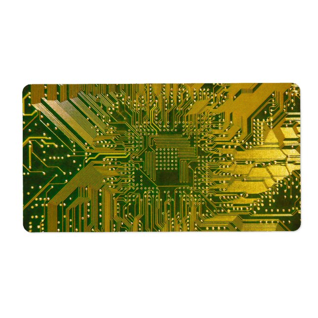 Green and Gold Electronic Computer Circuit Board (Front)