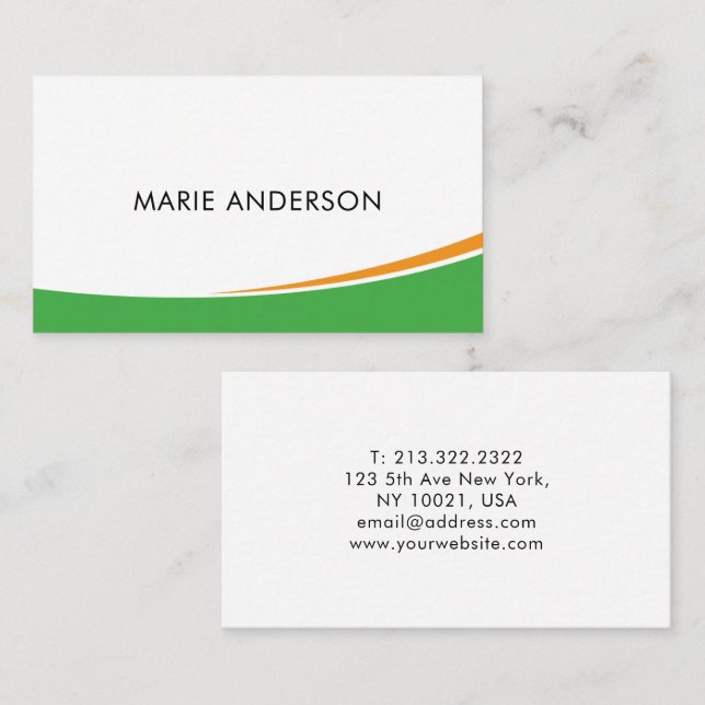Green and Gold Elegant Business card. Card (Front/Back)