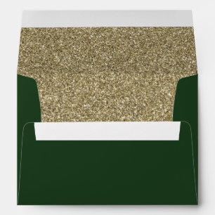 Green and Gold FAUX glitter Envelope