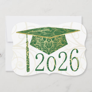 Green and Gold Floral Cap 2026 Card