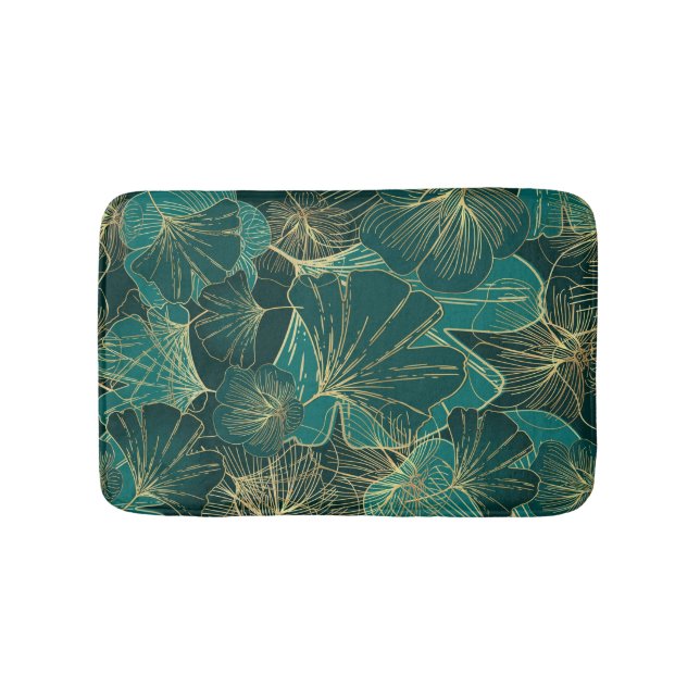 Green And Gold Foliage  Bath Mat (Front)