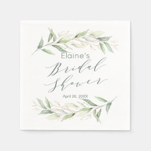 Green and gold foliage Bridal Shower Napkin