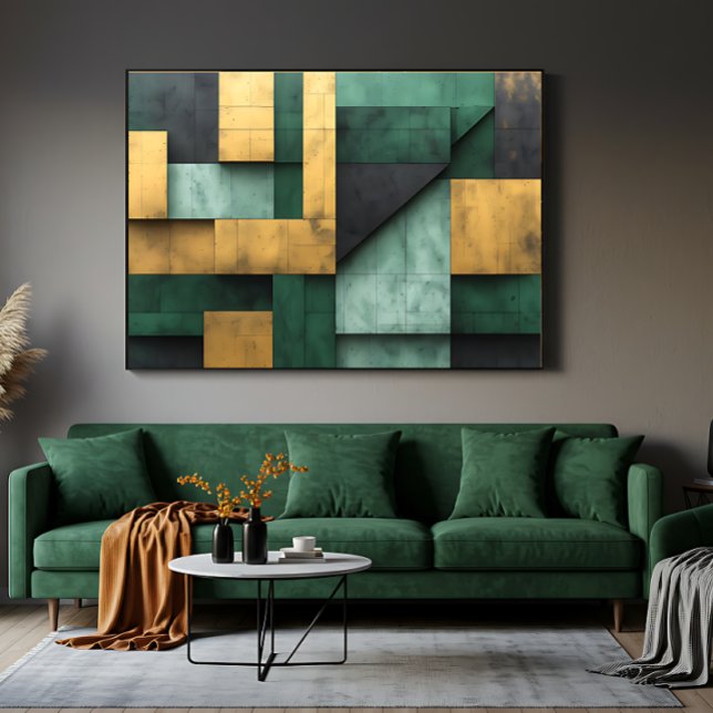 Green and Gold Geometry Canvas Print (Creator Uploaded)