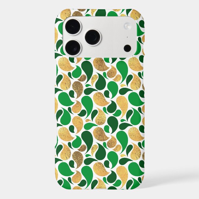 Green and Gold Glitter Festive Pattern Fusion (Back)