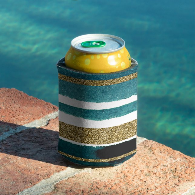 Green and gold glitter stripes Cooler (In Situ Pool)