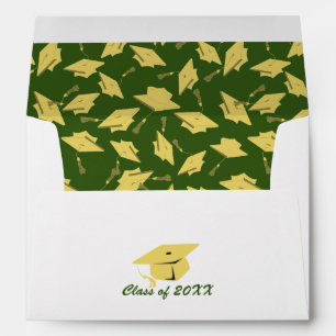 Green and Gold Graduation Party Envelope