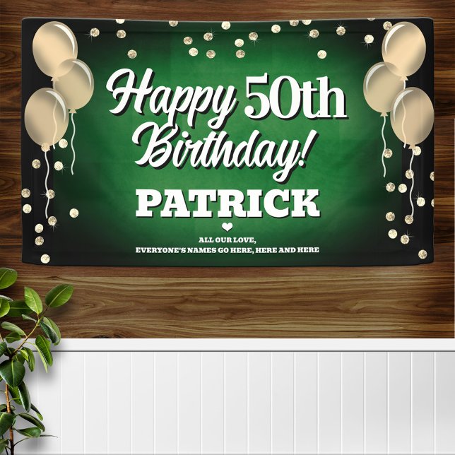 Green and Gold Happy Birthday Banner (Creator Uploaded)