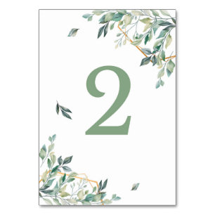 green and gold leaf table Table Number 