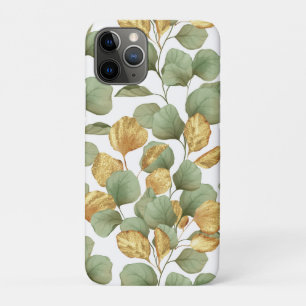 Green and gold leaves. Pattern Case-Mate iPhone Case