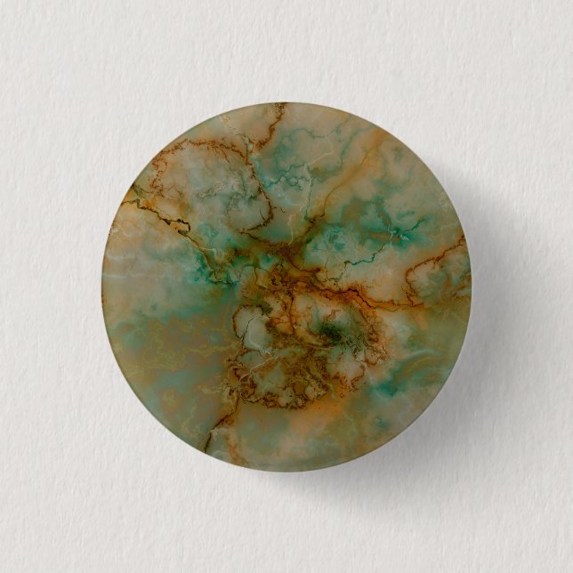 Green and Gold Marble 3 Cm Round Badge (Front)