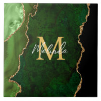 Green and Gold Marble Agate