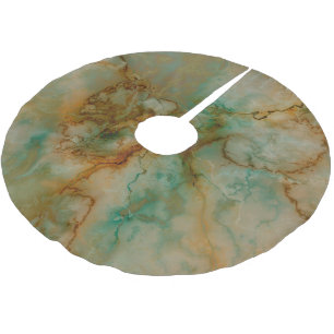 Green and Gold Marble Brushed Polyester Tree Skirt
