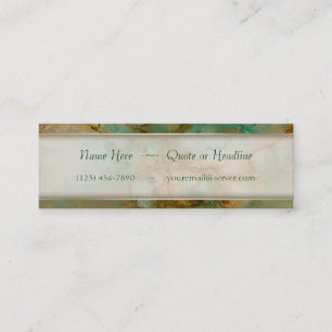 Green and Gold Marble Mini Business Card