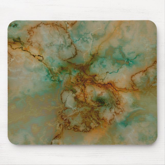 Green and Gold Marble Mouse Pad (Front)