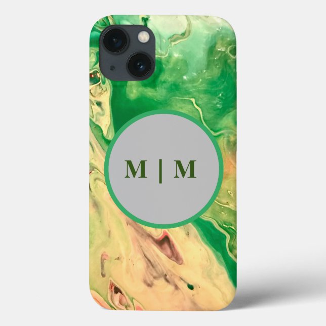 Green and gold marble swirls  Case-Mate iPhone case (Back)