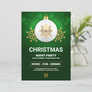 Green and Gold Modern Christmas Party, Christmas  Invitation