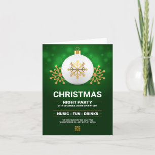 Green and Gold Modern Christmas Party, Christmas Invitation