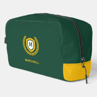 Green and Gold Monogram Logo Crest