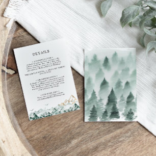 Green and Gold Mountain Details Enclosure Card