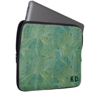 Green and gold palm leaves pattern