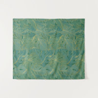Green and gold palm leaves pattern