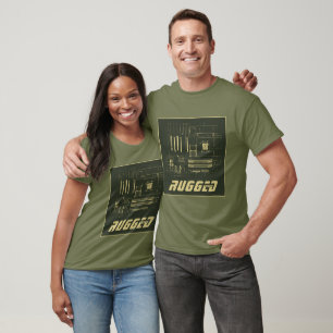 green and gold RUGGED GEEK Motherboard Tech T-Shirt