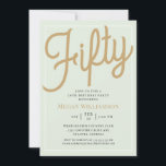 Green and Gold Script 50th Birthday Invitation<br><div class="desc">Chic Elegant Green and Gold Script 50th Birthday Invitation
Your guests will know that this will be a special party by just looking at this invitation!</div>