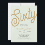Green and Gold Script 60th Birthday Invitation<br><div class="desc">Chic Elegant Green and Gold Script 60th Birthday Invitation
Your guests will know that this will be a special party by just looking at this invitation!</div>