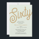 Green and Gold Script 60th Birthday Invitation<br><div class="desc">Chic Elegant Green and Gold Script 60th Birthday Invitation
Your guests will know that this will be a special party by just looking at this invitation!</div>
